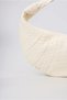 Women's Shoulder Bag with Knitted Pattern and Knot Handle, Stylish Daily Hobo Bag, Beige 18315 - 2