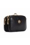 Black Women's Shoulder Bag with Adjustable Strap, Zippered Compartment, Metal Detail, Stylish Daily Bag - 2