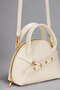 Pearl Cream Gold Accessory and Eyelet Detail Women's Hand-Shoulder Bag Ref.672466