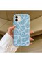 iPhone 11 Compatible Baby Blue Smiley Patterned Silicone Phone Case