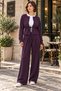 Women's Front-Tie Jacket Pleated Wide-Leg Pants Set