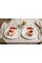 Ceramic Oval Presentation Plate with Strawberry Figure - Engagement Chocolate and Cake Serving Plate - Decorative Serving Plate Set of 2