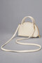 Pearl Cream Gold Accessory and Eyelet Detail Women's Hand-Shoulder Bag Ref.672466 - 6