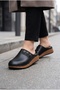Women's Leather Look, Closed Toe, Wedge Heeled, Home and Outdoor Slippers - 4