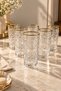 6-Piece Honeycomb Pattern Real Gold-Plated Coffee Soft Drink Glasses 250Cc