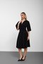 Black V-Neck Front Knotted Short Sleeve Glittery Stone Midi Dress - 3