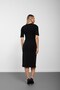 Black Double-Breasted Short Sleeve Stoned Glitter Midi Dress - 7