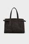 Genuine Leather Large Size Shoulder Bag-Asphalt Gray - 3