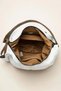 Women's Soft Leather Look Casual Shoulder Bag with Chain Detail and Zipper, Large Size Daily Bag, White 17642 - 3