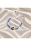 Friend Bracelet Light Purple Color Faceted Cut Pearl Detailed Adjustable Macrame String Zircon Stone White Blue Evil Eye Beaded String Bracelet (Shipped with Jewelry Box) - 2