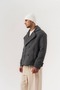 Ravello Bearded Fabric Textured Buttoned Double-Breasted Collar Men's Coat - 4