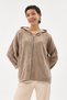 Women's Mink Italian Hooded Zippered Oversize Velvet Jacket Size 38 - 44