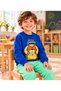 Suitable for Boys' Kindergarten & Nursery, Hello Teddy Bear Printed 2-Strap Cotton Top & Bottom Children's Set - 6