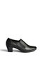 Z324942003 Black Genuine Leather Thick Heeled Women's Shoes - 4