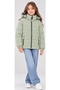 Boys/Girls Nova Fabric Inflatable Coat with Removable Hood, Plush Lining Inside, Zipper Pocket, Light Green Color - 2