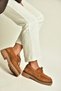 Z312479761 Tan Genuine Leather Suede Casual Women's Shoes - 3