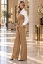 Trikoton Garnished Belted Crepe Trouser Suit Taba - 3