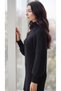Una Fiaba Black Women's Half Fisherman Knitwear Knitted Dress