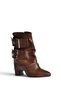 Z380314209 Brown Thick Heeled Women's Boots - 6