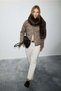 122120081 Desert Women's Classic Collar Snap-On Goose down Inflatable Coat Women's Coat Brown - 2