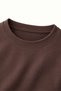Wide Sleeve Brown Cotton Basic Tshirt - 5