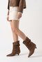 Royden Earth Suede Genuine Leather Bellows Women's Short Heeled Boots - 2
