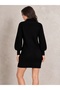 Una Fiaba Black Women's Half Fisherman Knitwear Knitted Dress - 7