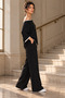 Women's One-Shoulder Open Stripe Detailed Loose Viscose Two-Thread Blouse and Wide-Leg Pants Two-Piece Set Daily Casual Stylish Set - 2