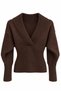 V-Neck Waist-Fitted Knit Sweater