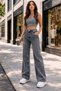 Women's Power Lycra Women's Smoked High Waist Loose Leg Loose Jans Jeans