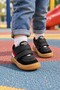 Genuine Leather Men's First Step Sneakers Black - 2