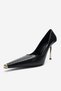 Nikolia Black Striped Women's Heeled Shoes - 7