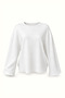 Wide Sleeve Ecru Cotton Basic Tshirt - 4