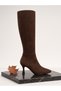 -Knee-High Heeled Boots |   8 cm Cat Heel |   Zippered |   Pointed Toe | - 4