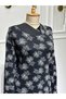 Women's New Season Mother's Dress with Stone Detail on the Collar - 2