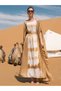Gold and White Two-Piece Abaya Set - 5