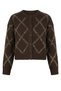 Baklava Pattern Buttoned Knitwear Cardigan-Brown Brown