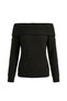 Ribbed Madonna Collar Sweater-Black Black