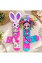 2 Pieces of 3D 3-Dimensional Figured Girls' Socks, Ages 9-15, Size 29-35 - 2