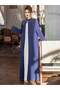 Navy Beaded Open Abaya - 3