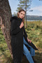 Fur Detailed Hooded Long Inflatable Coat Black 12765