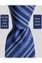 White Pinstripe Navy Blue Silk Tie – 7.5 cm Wide - 2
