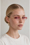 Jade Metal Oval Round Gold Frameless Uv400 Protected Sunglasses with Case and Cleaning Cloth as a Gift