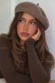 French Painter Australian Wool Felt Beret Mocha - 2