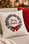 New Year's Themed Punch Embroidered 2-Piece Throw Pillow Cover Set |   Zippered 42X42 cm |   Modern Sofa Throw Pillow, Christmas Patterned, Decorative - 6