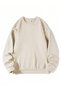Unisex Crew Neck Three Yarn Cotton Loose Fit Sweatshirt Thick 100% Cotton - 2