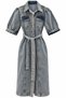 Midi Length Belted Denim Dress