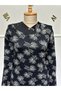 Women's New Season Mother's Dress with Stone Detail on the Collar - 3