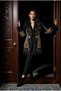 Women's Black Embellished Stone Embroidered Fur Collar and Cuff Detailed Suede Jacket Coat / Stylish Jacket
