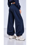 3 Thread Combed Cotton Inside-Outer Ribbed Curled Waist Oversize Sweatpants with Cuffed Legs - 2